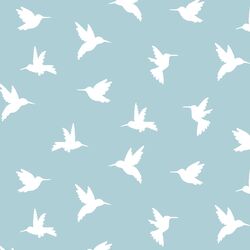 Hummingbird Silhouette in Powder Blue