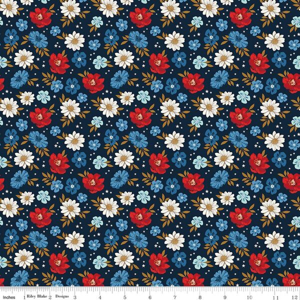 Floral in Navy