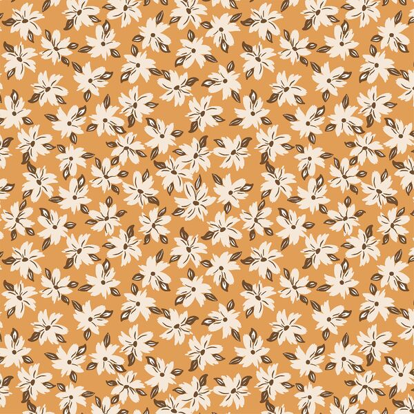 Wispy Floral in Pumpkin
