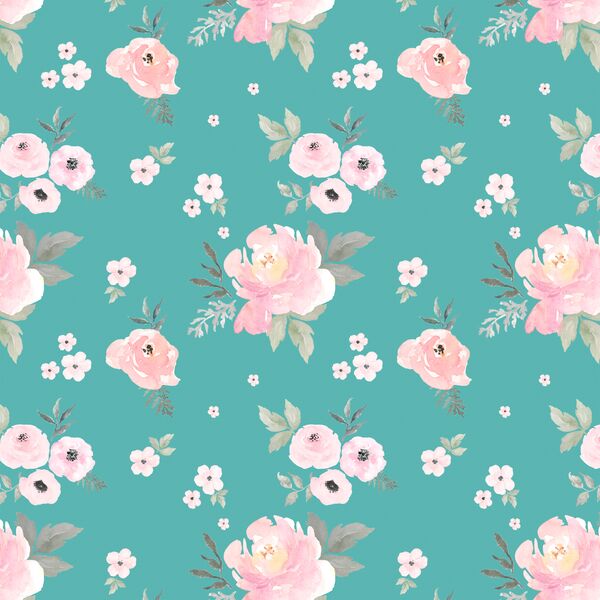 Small Sweet Blush Roses in Seafoam