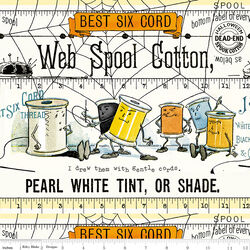 Scary Spools Border Stripe in White