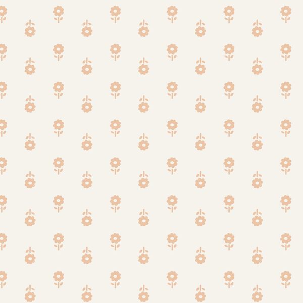 Folk Daisy Blockprint in Sweet Almond Creme