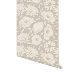 Floral Silhouette in Dove Grey