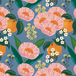 Andalusian Blooms in Coastal Blue