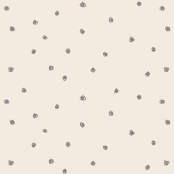 Squiggle Dots in Silver Filigree Gray on Egret