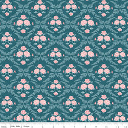 Trellis Damask in Colonial Blue