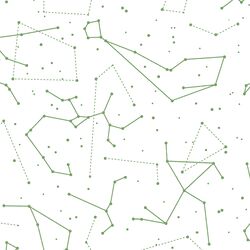 Star Charts in Pistachio on White