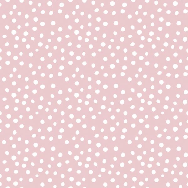 Little Modern Polka Dot in White on Powder Pink