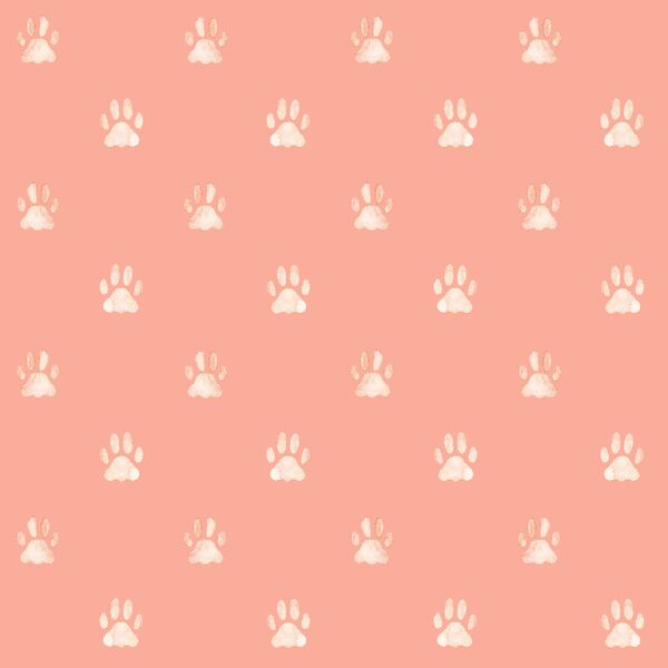 Watercolor Paw Prints in Peachy Keen
