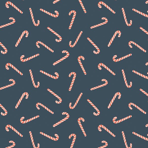 Candy Canes in Midnight Blue