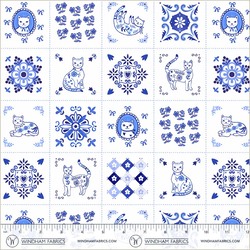 Tiny Tiles in White Blue