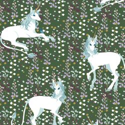 A Unicorn Meadow in Dark Kale