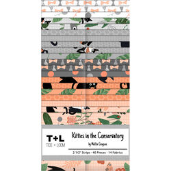 Kitties in the Conservatory 2.5" Strip Roll