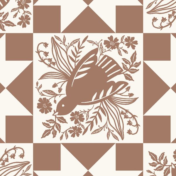 Dove Tile Faux Patchwork in Mocha Mousse