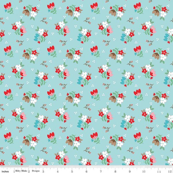 Floral in Aqua