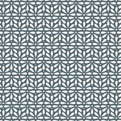Stenciled Blooms in Navy Blue