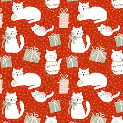 Christmas Kitties in Red