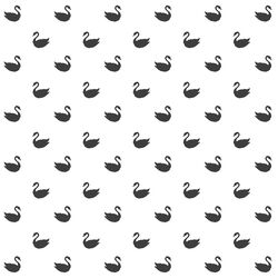 Small Swan Silhouettes in Onyx on White