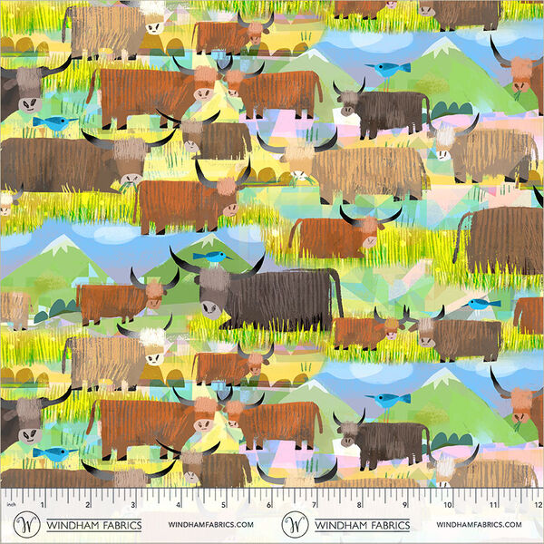 Highland Cows in Grasslands