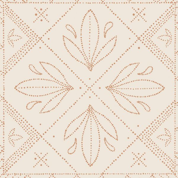 Large Dotted Tile in Tawny on Cream