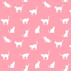 Cat Silhouette in Rose Pink