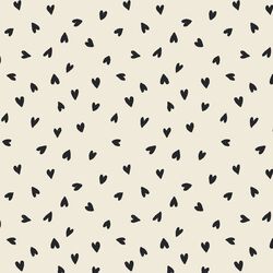 Tossed Hearts in Dark Charcoal Gray