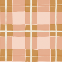 Large Tartan Plaid in Peachy and Honey Gold