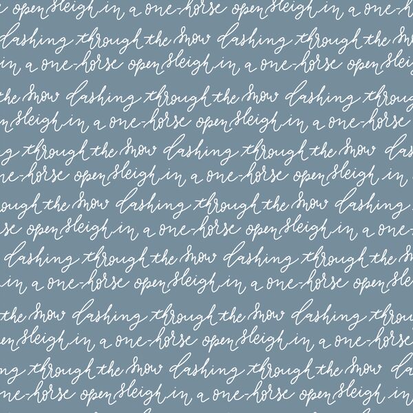Dashing Through the Snow in White on Winter Blue