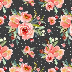 Snowberry Floral in Onyx