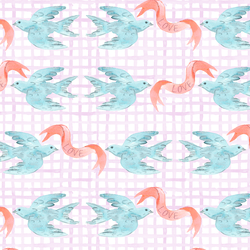 Love Birds in Violet Check