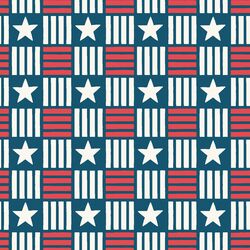 Stars and Stripes Check in Corsair Blue