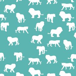 Lion Silhouette in Seafoam