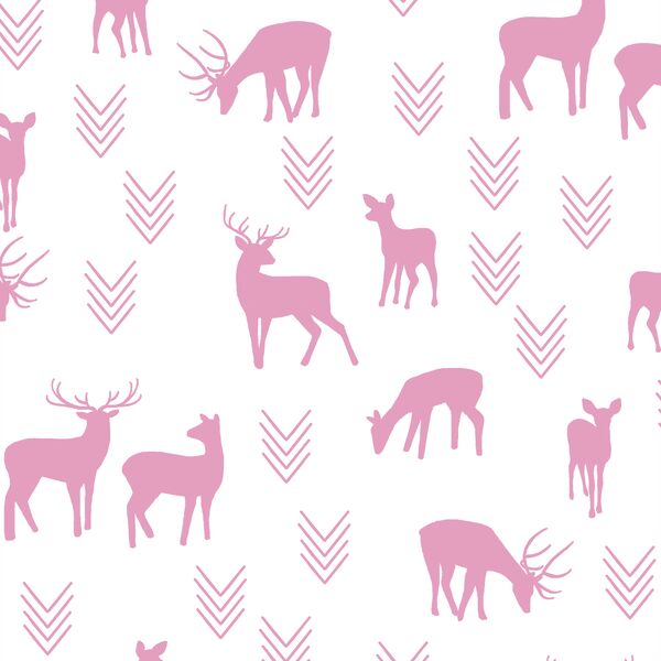 Deer Silhouette in Begonia on White