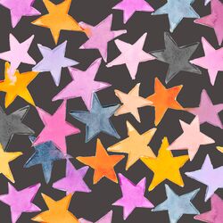 Large Star Confetti in Night Sky