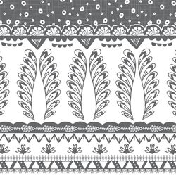 Cascading Border in Charcoal