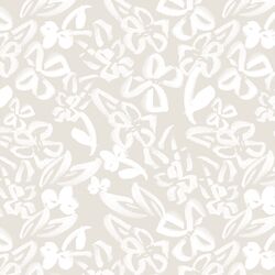 Painted Floral in White on Cream