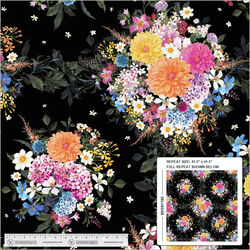 Whimsical Garden Panel in Black