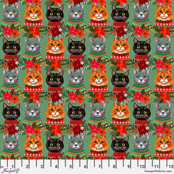 Christmas Cats in Sage