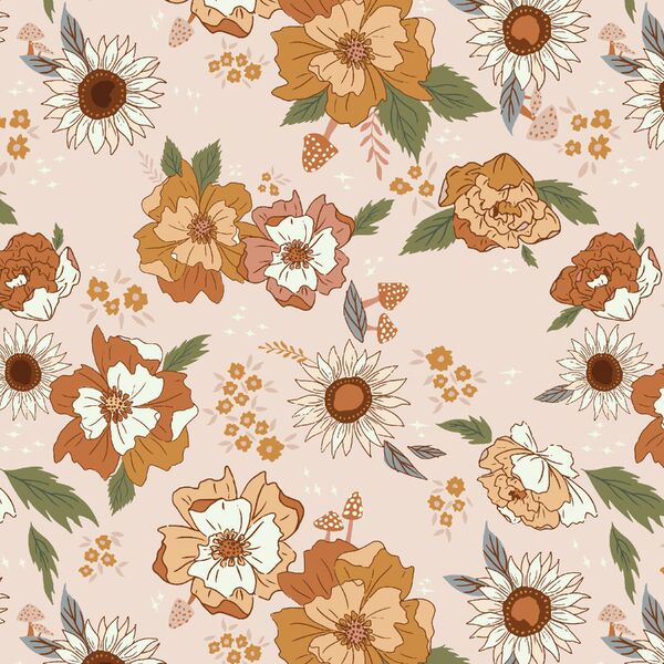 Golden Floral in Whisper Pink