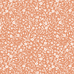 Woodland Calico in Warm Coral Pink
