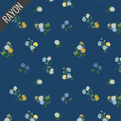 Ditsy Rayon in Navy