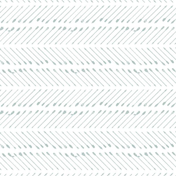 Chevron Arrows in Blue Lagoon on White