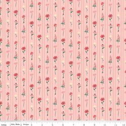 Floral Stripes in Peaches 