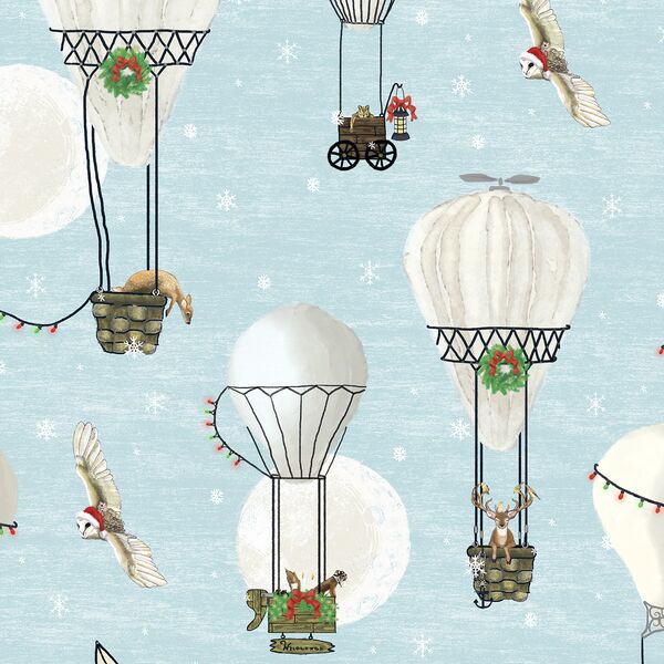Large Christmas Balloon Ride in Ice Blue