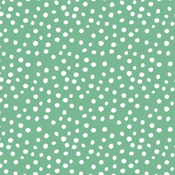 Little Modern Polka Dot in White on Shamrock Green