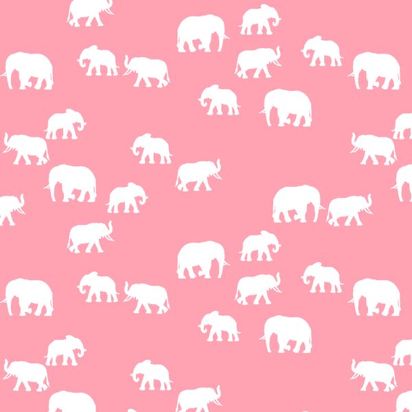 Elephant Silhouette in Rose Pink