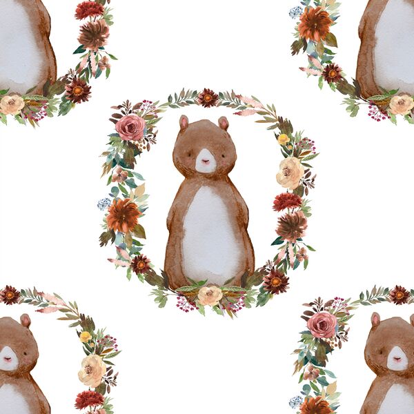 Woodland Bear in White