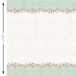 Floral Double Border in Aqua