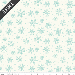 Snowflakes Flannel in White