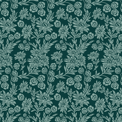 Little Handpicked Daisies in Emerald and Blue Haze